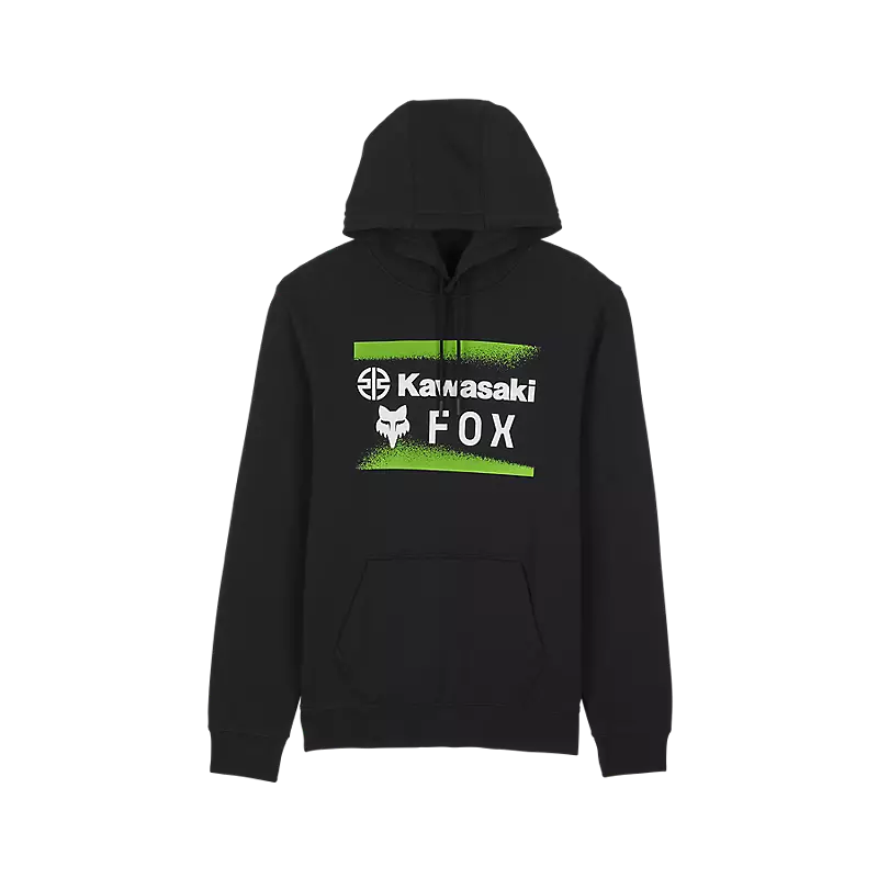 Fox Apparel Black / Small Fox X Kawasaki Fleece Pull Over 32105-001-S 191972876394 Jorgensen Powersports