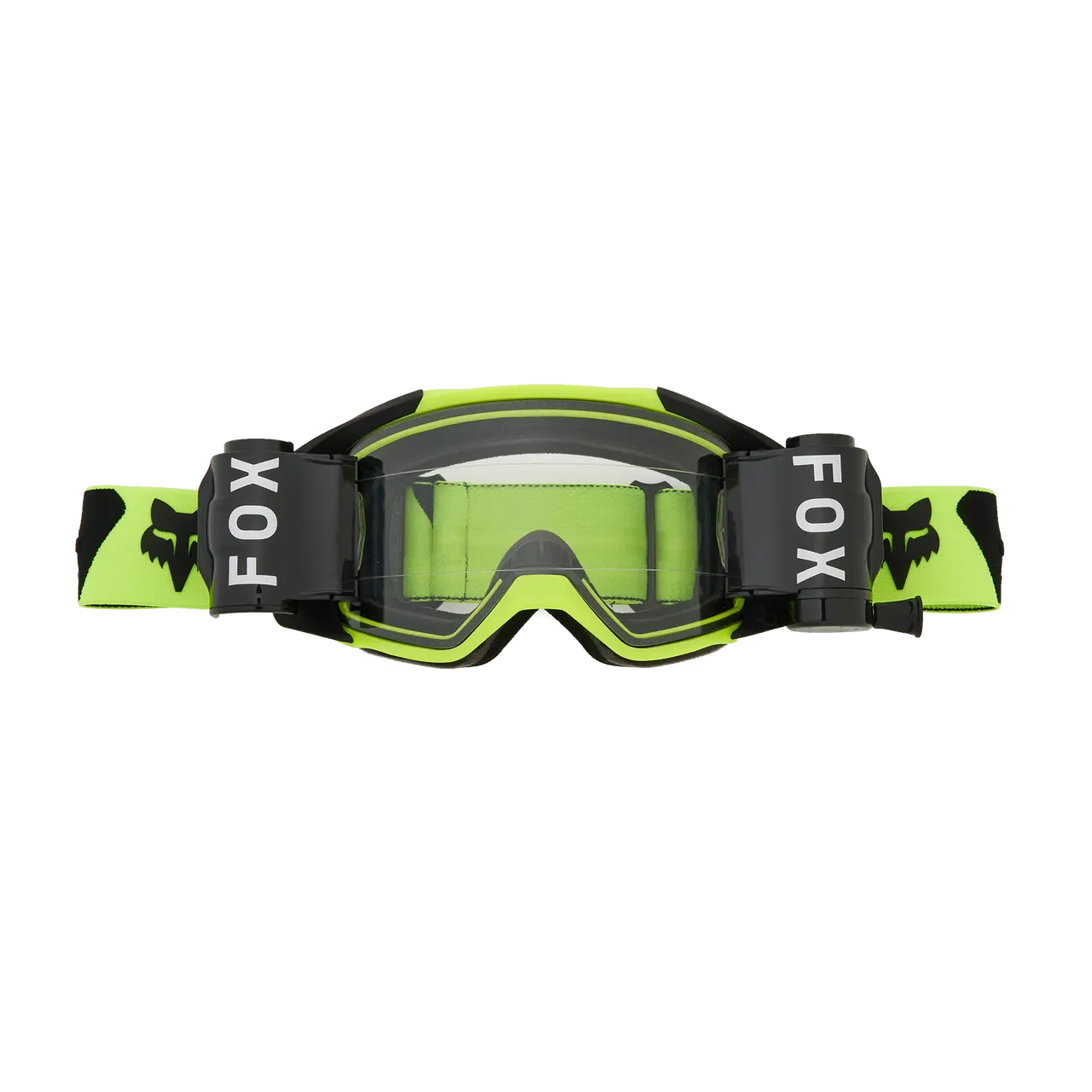 Fox Apparel Black/Yellow Fox Vue Roll Off Goggles 31354-019-OS 191972825385 Jorgensen Powersports