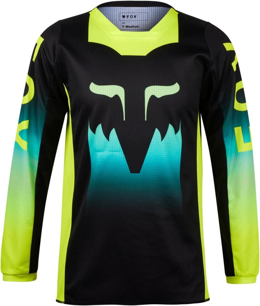 Fox Apparel Black/Yellow / Youth Large Fox 180 Flora Jersey Youth 31434-019YL 191972825309 Jorgensen Powersports