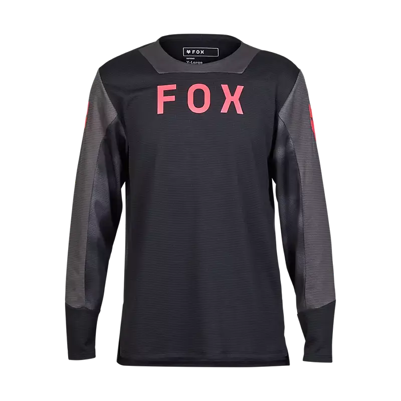 Fox Apparel Black / Youth Small Fox Defend Taunt Long Sleeve Jersey Youth 32417-001-YS 191972876790 Jorgensen Powersports