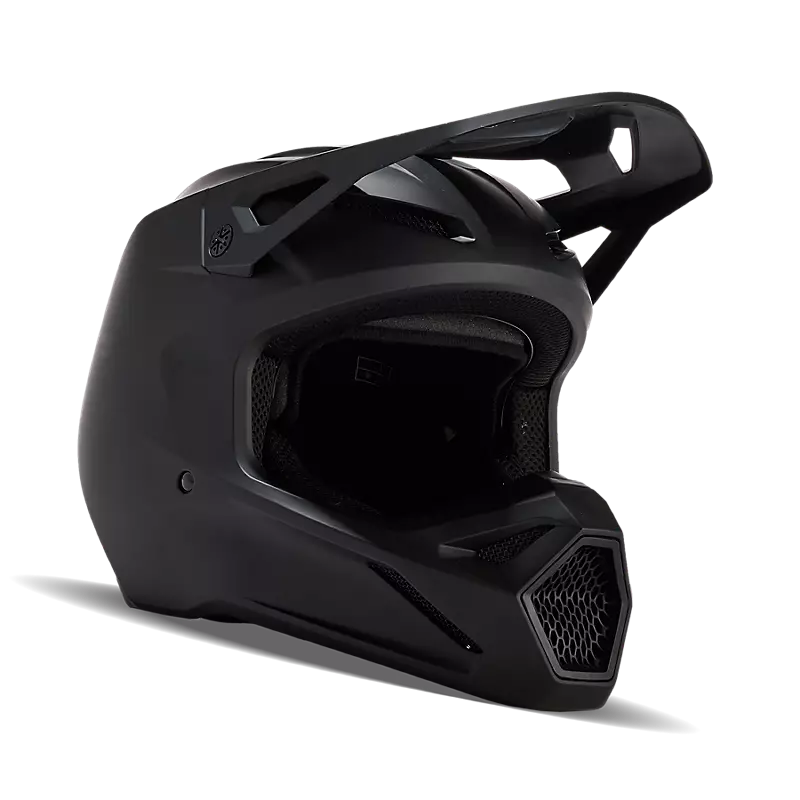 Fox Apparel Black / Youth Small Fox V1 Matte Helmet Youth 31405-255-YS 191972847370 Jorgensen Powersports
