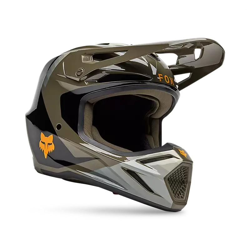Fox Apparel Brown/Black / Medium Fox V3 Fade Helmet 2025 33529-539 M 198571001516 Jorgensen Powersports