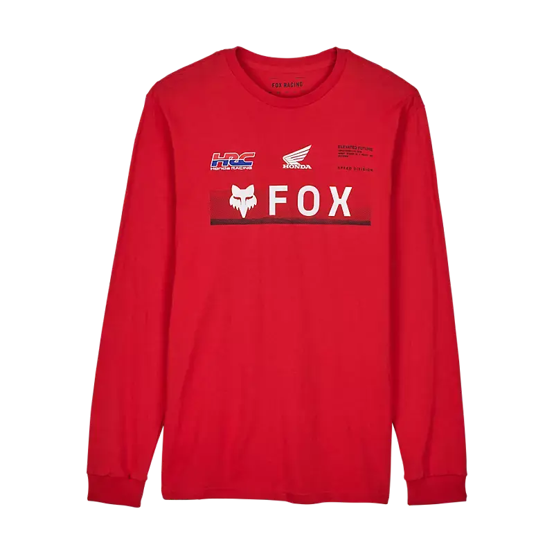 Fox Apparel Flame Red / Small Fox X Honda Premium Long Sleeve Tee 32099-122-S 191972894442 Jorgensen Powersports