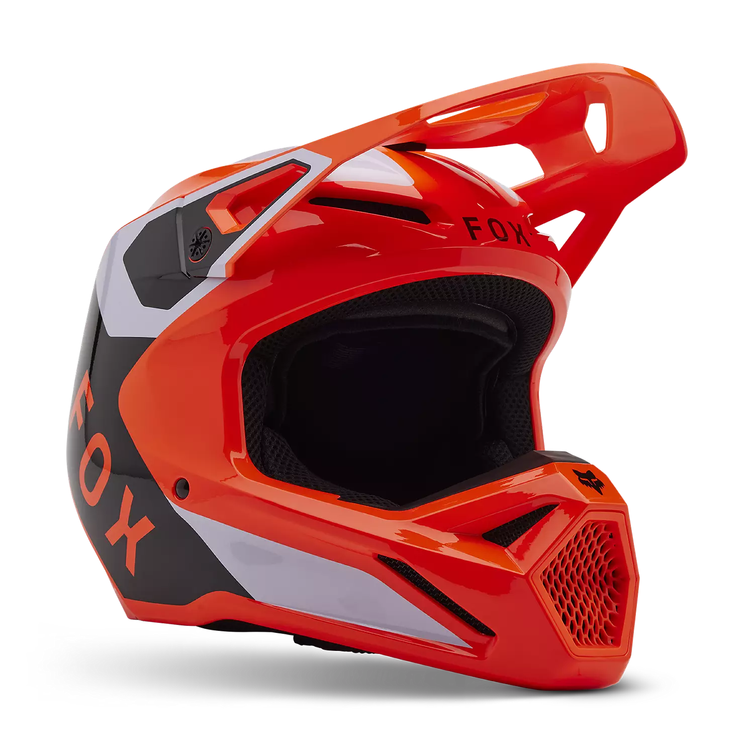 Fox Apparel Flo Orange / Youth Small Fox V1 Lean Helmet Youth 33046-824-YS 191972945458 Jorgensen Powersports