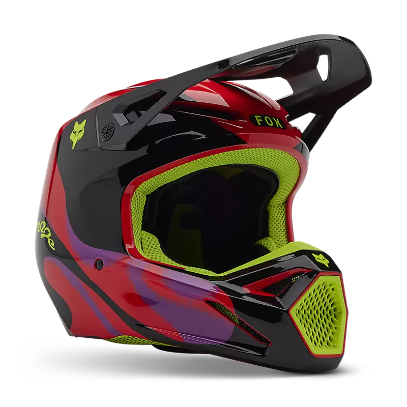Fox Apparel Flo Red / X-Small Fox V1 Emotion Helmet 33123-110-XS 191972947186 Jorgensen Powersports