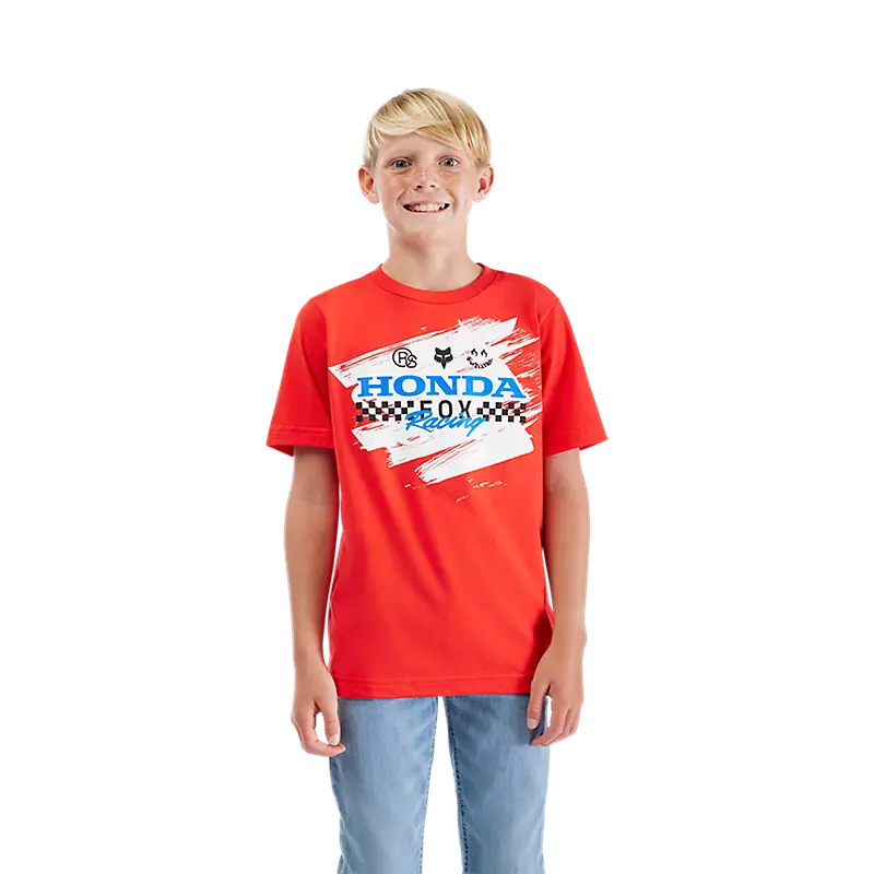 Fox Apparel Fox Racing x Honda Youth T-Shirt – 2025 Kids Graphic Tee Jorgensen Powersports