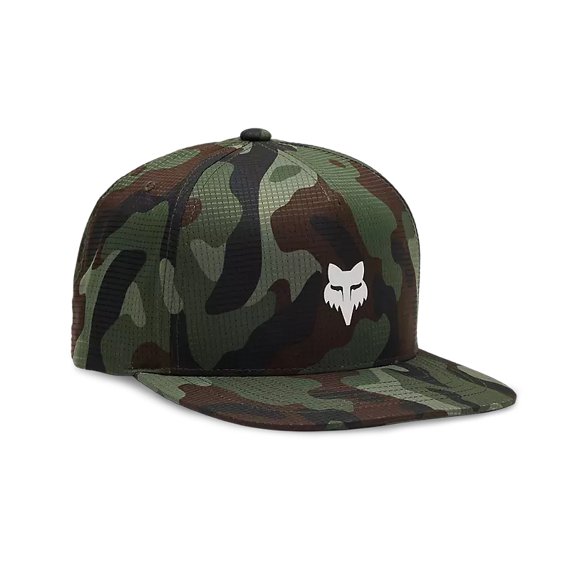 Fox Apparel Green Camo Fox Head Camo Tech Snapback Hat 31635-031-OS 191972838514 Jorgensen Powersports