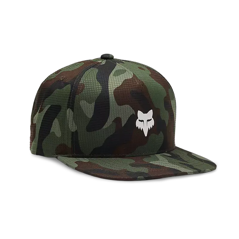 Fox Apparel Green Camo Fox Head Camo Tech Snapback Hat 31635-031-OS 191972838514 Jorgensen Powersports