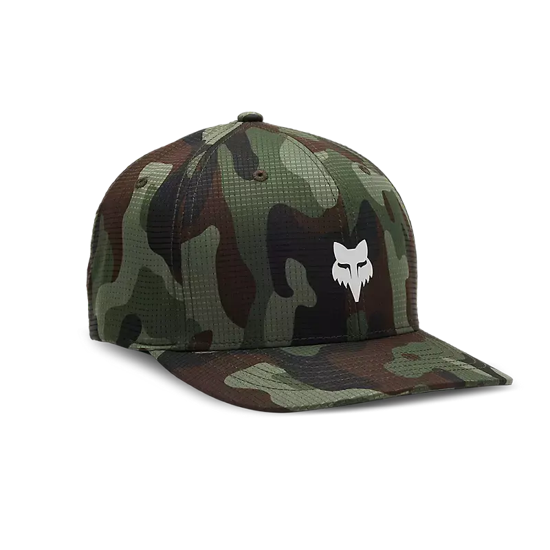 Fox Apparel Green Camo / S/M Fox Head Camo Tech Flexfit Hat 31623-031-S/M 191972838491 Jorgensen Powersports