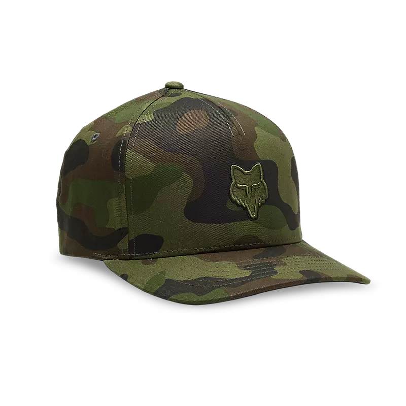 Fox Apparel Green Camo / S/M Fox Head Flexfit Hat 31622-031-S/M 191972838477 Jorgensen Powersports