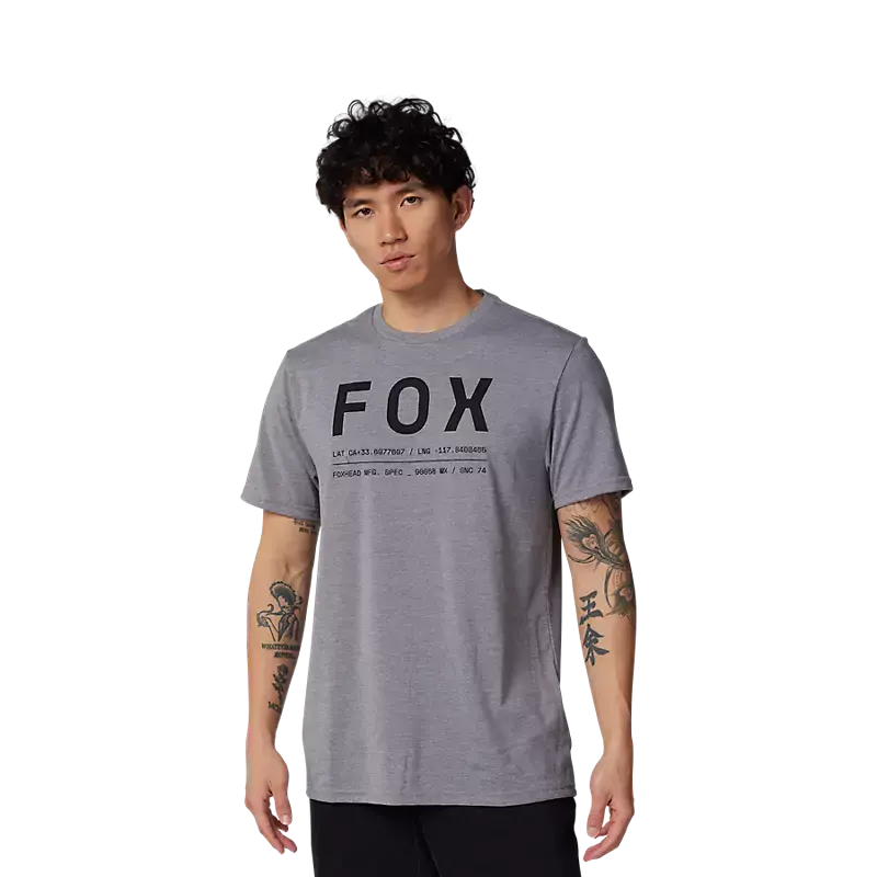 Fox Apparel Heather Graphite / Small Fox Non Stop Tech Tee 31688-185-S 191972840111 Jorgensen Powersports