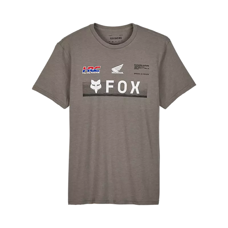Fox Apparel Heather Graphite / Small Fox X Honda Premium Tee 32058-185-S 191972901409 Jorgensen Powersports