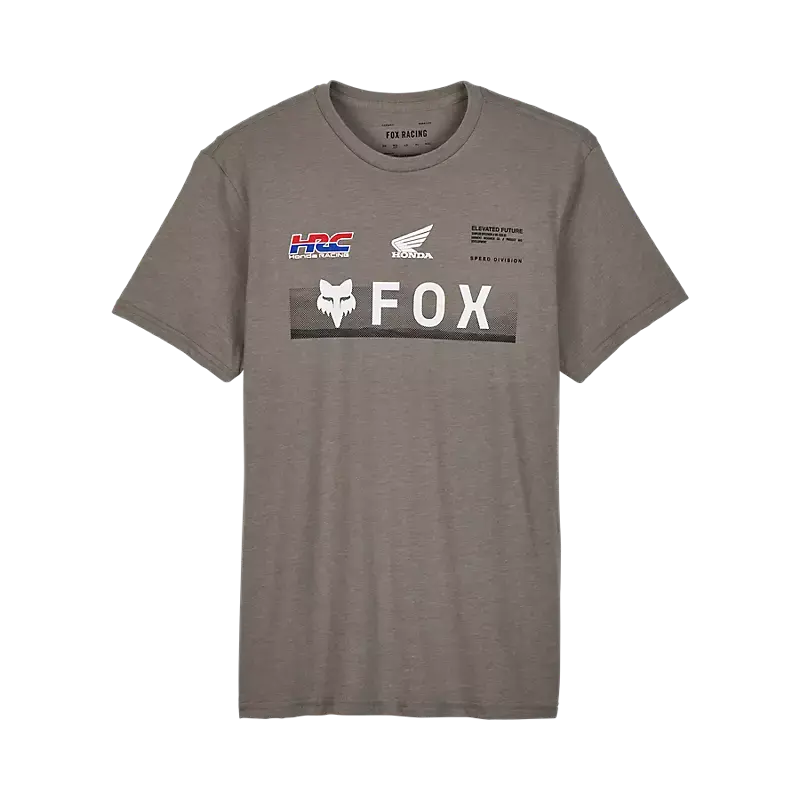 Fox Apparel Heather Graphite / Small Fox X Honda Premium Tee 32058-185-S 191972901409 Jorgensen Powersports