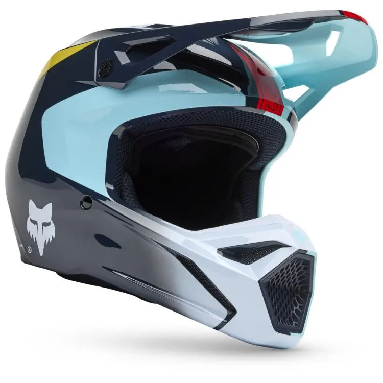 Fox Apparel Light Blue / Youth Medium Fox V1 Elevated Helmet Youth 2025 33549-116 YM Jorgensen Powersports