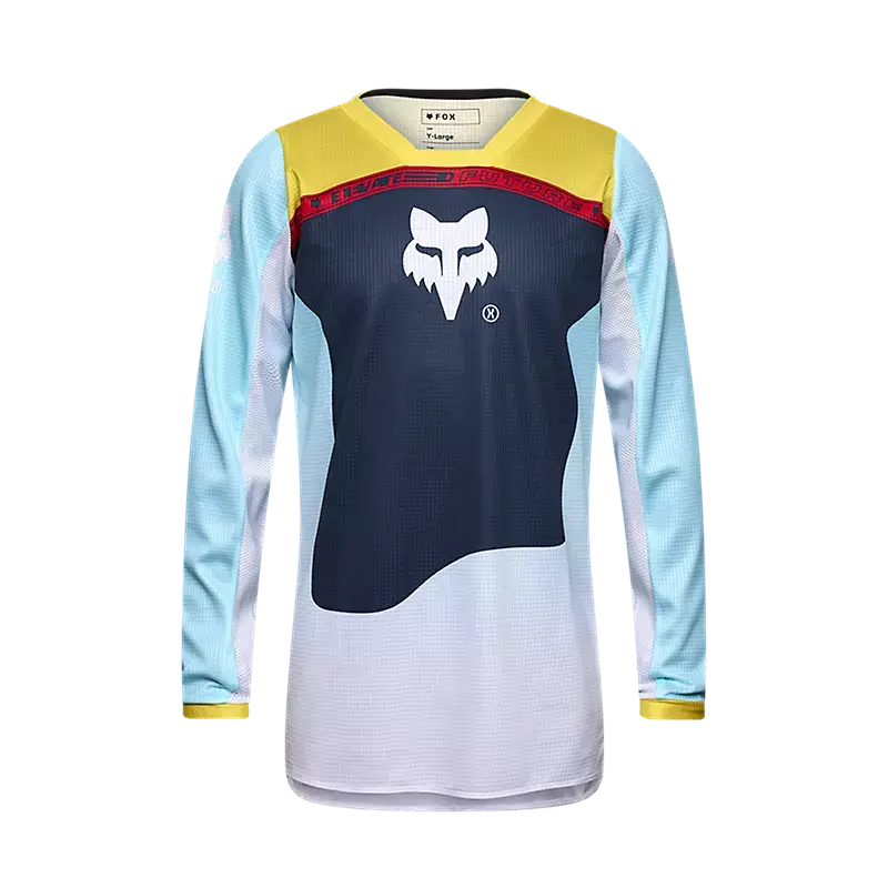 Fox Apparel Light Blue / Youth Small Fox Racing 180 Elevated Youth Jersey – 2025 Kids Motocross Gear 33551-116 YS Jorgensen Powersports