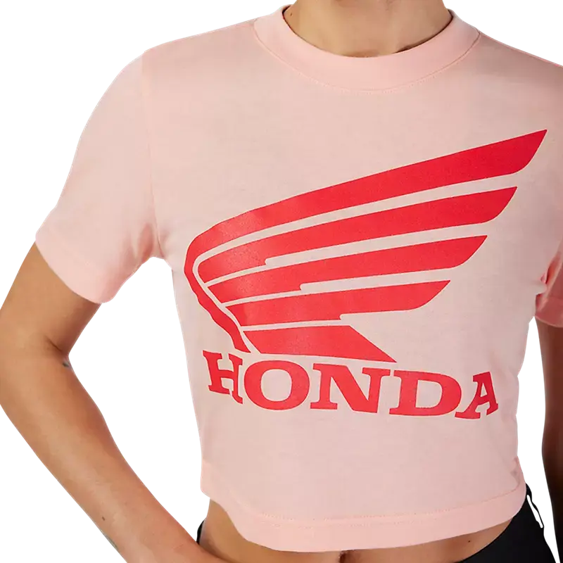 Fox Apparel Pale Pink / Large Fox Racing x Honda Women’s Crop T-Shirt – 2025 Limited Edition 33587-273 L Jorgensen Powersports