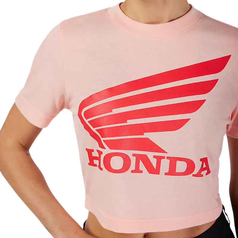 Fox Apparel Pale Pink / Large Fox Racing x Honda Women’s Crop T-Shirt – 2025 Limited Edition 33587-273 L Jorgensen Powersports