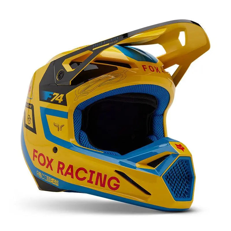 Fox Apparel Pale Yellow / X-Small Fox V1 Race Spec Helmet 33000-274-XS 191972959790 Jorgensen Powersports