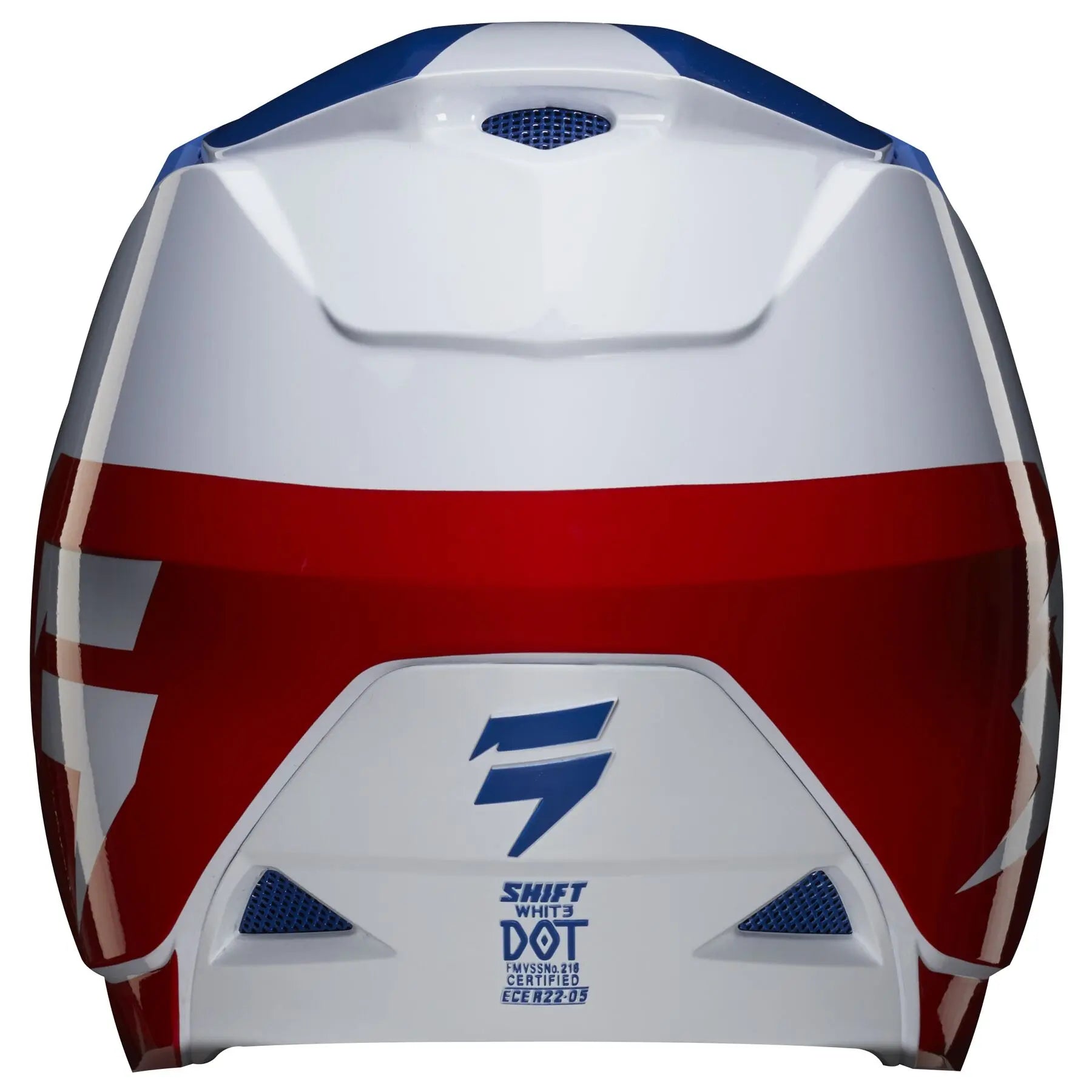 Fox Apparel Shift Youth Helmet - White/Red/Blue/Large 24563-574-YL Jorgensen Powersports