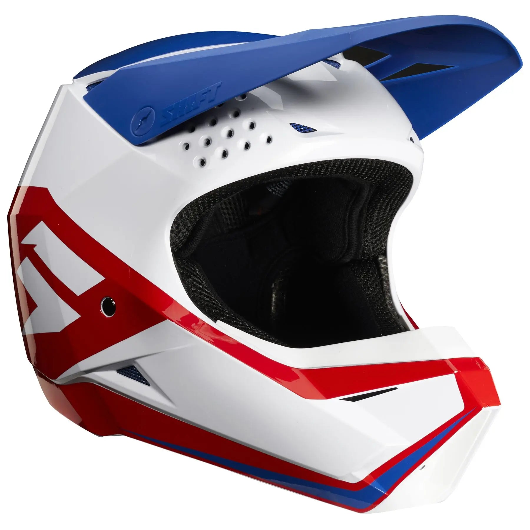 Fox Apparel Shift Youth Helmet - White/Red/Blue/Large 24563-574-YL Jorgensen Powersports