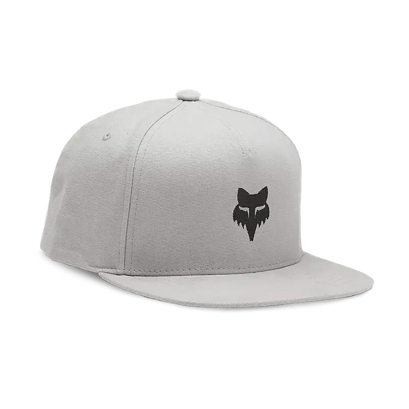 Fox Apparel Steel Grey Fox Head Snapback Hat 31641-172-OS 191972861727 Jorgensen Powersports