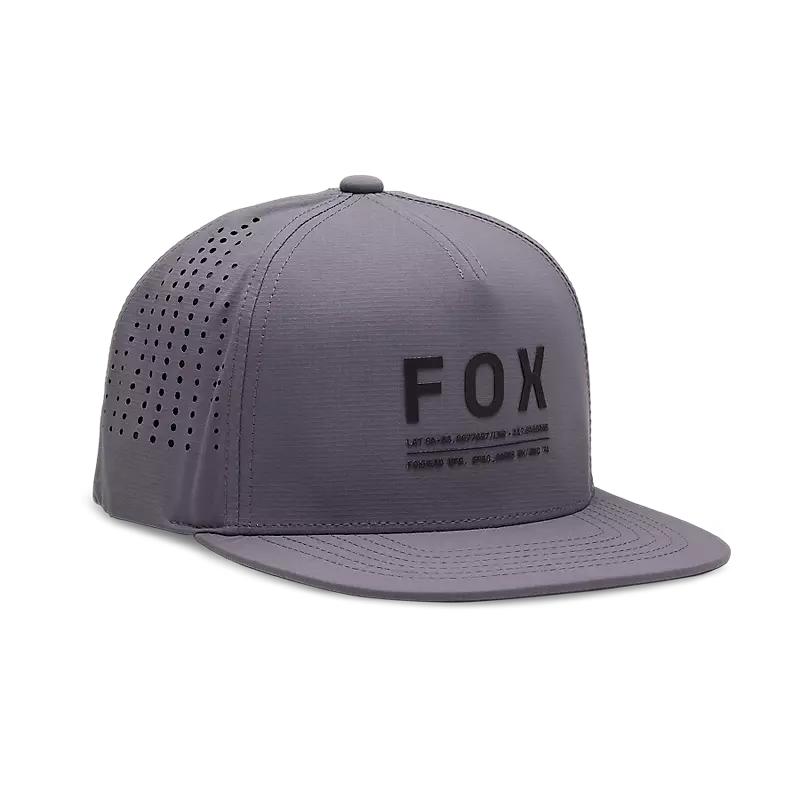 Fox Apparel Steel Grey Fox Non Stop Tech Snapback Hat 31642-172-OS 191972861734 Jorgensen Powersports
