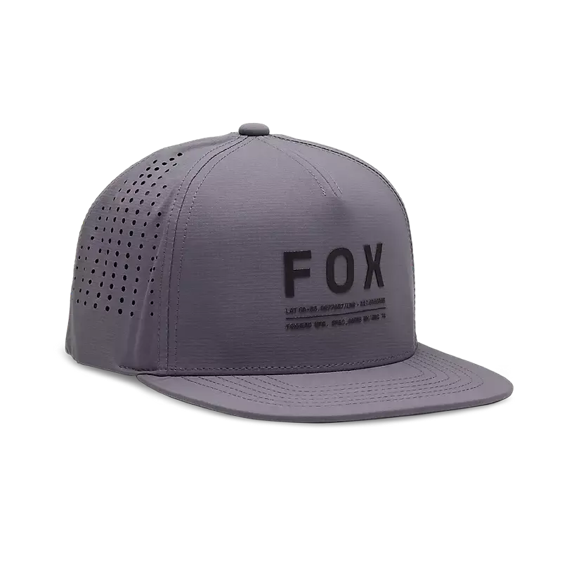 Fox Apparel Steel Grey Fox Non Stop Tech Snapback Hat 31642-172-OS 191972861734 Jorgensen Powersports