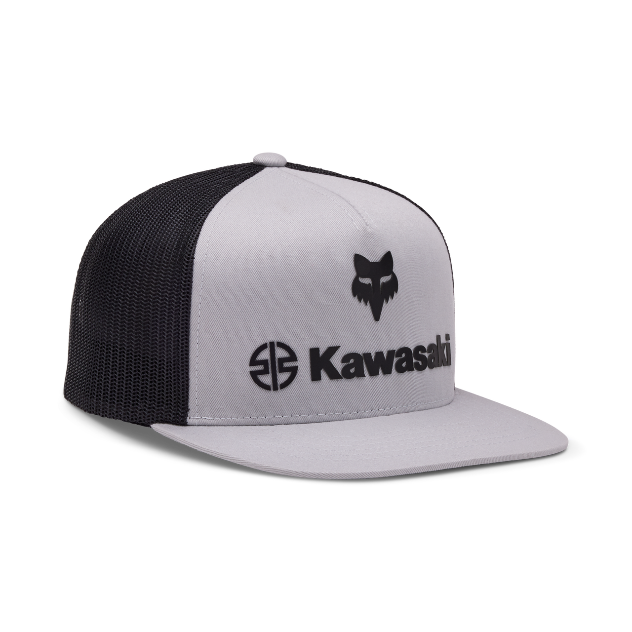 Fox Apparel Steel Grey Fox X Kawasaki SnapBack Hat 32254-172-OS 191972911521 Jorgensen Powersports