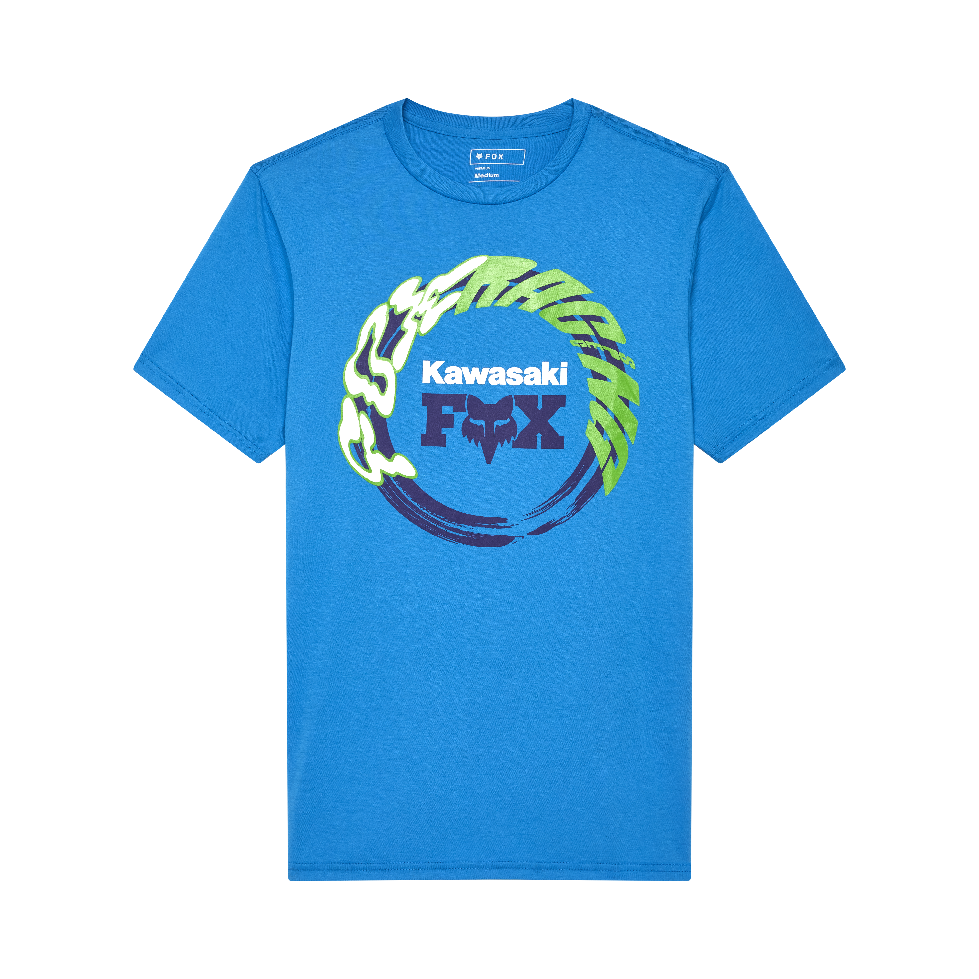 Fox Apparel True Blue / Medium Fox X Kawasaki Tee 33424-188 M Jorgensen Powersports