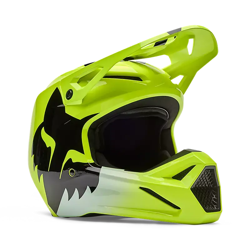 FOX helmet Yellow / Youth Medium FOX Youth V1 Shield Helmet 36387-130-YM 198571036310 Jorgensen Powersports
