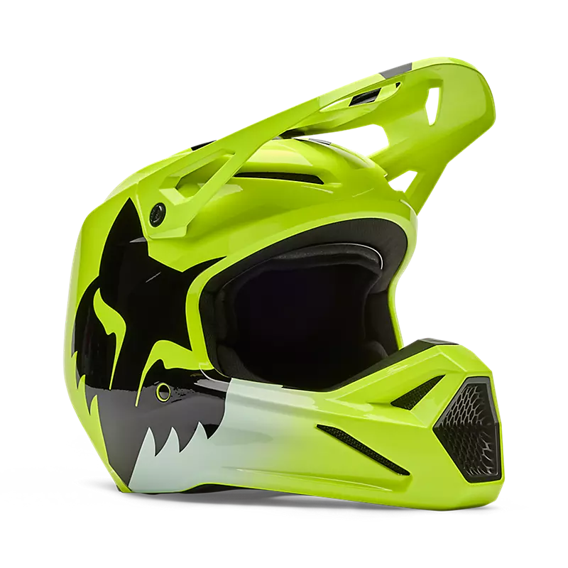 FOX helmet Yellow / Youth Medium FOX Youth V1 Shield Helmet 36387-130-YM 198571036310 Jorgensen Powersports