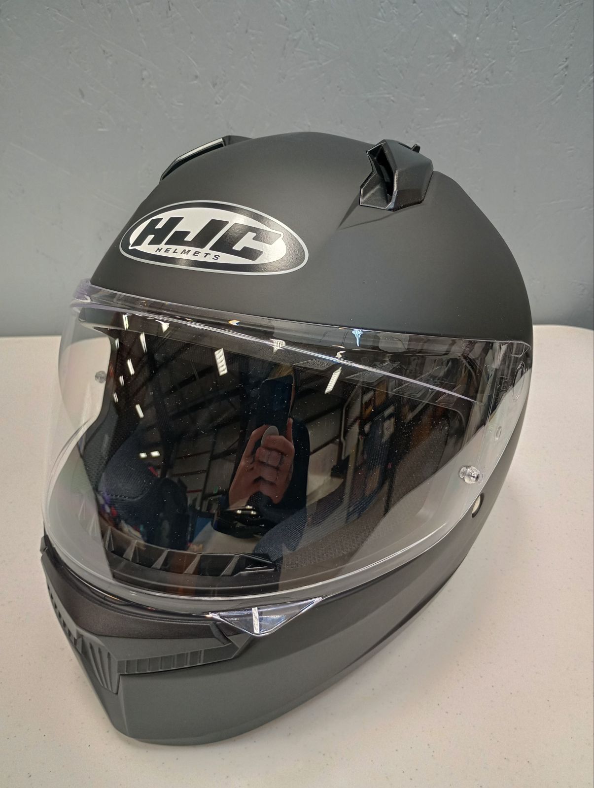 HJC Apparel HJC C10 Street Motorcycle Helmet (Semi Flat Black, Medium) USED 0825-0135-05 U 190501216601 Jorgensen Powersports
