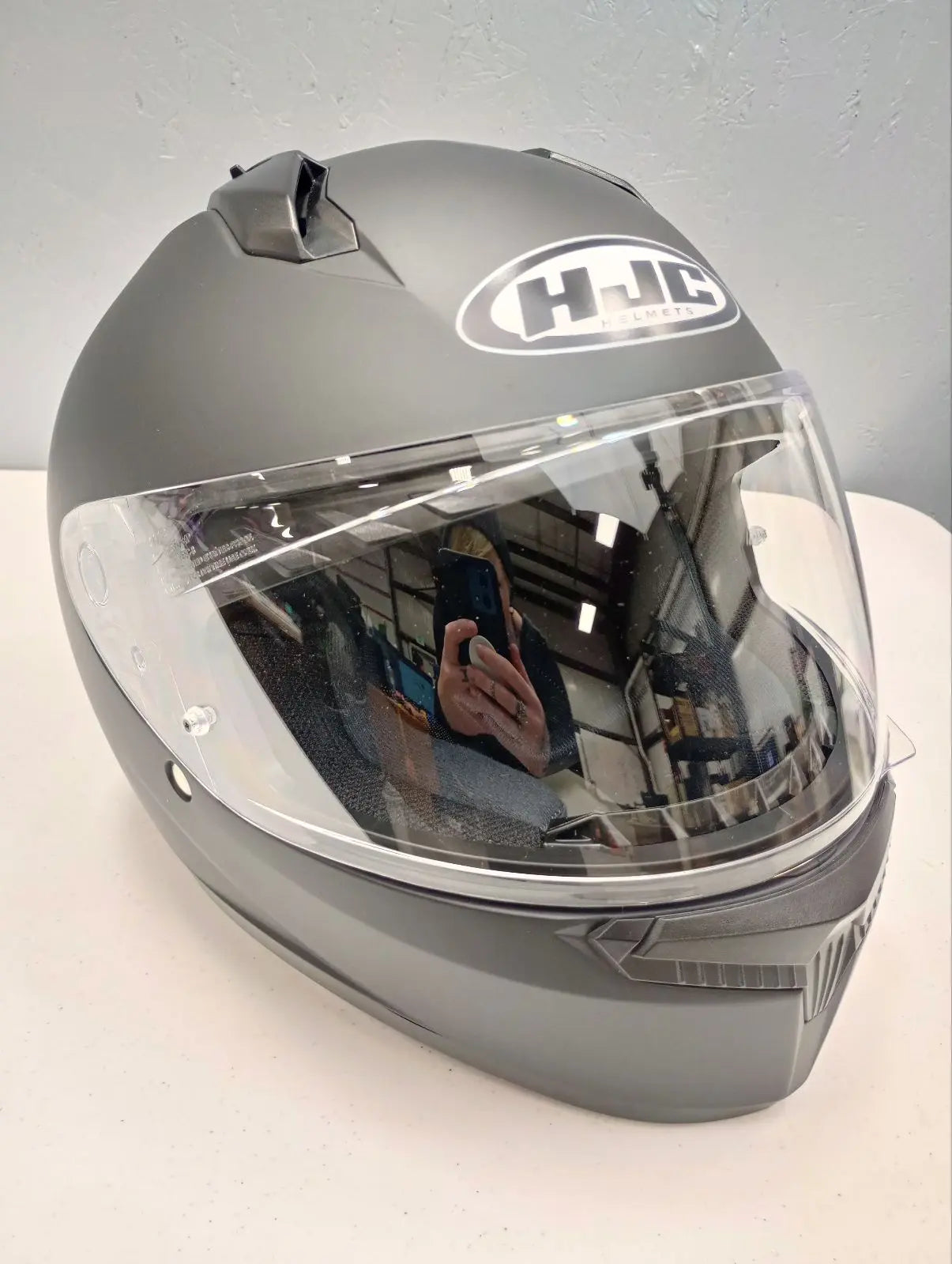 HJC Apparel HJC C10 Street Motorcycle Helmet (Semi Flat Black, Medium) USED 0825-0135-05 U 190501216601 Jorgensen Powersports