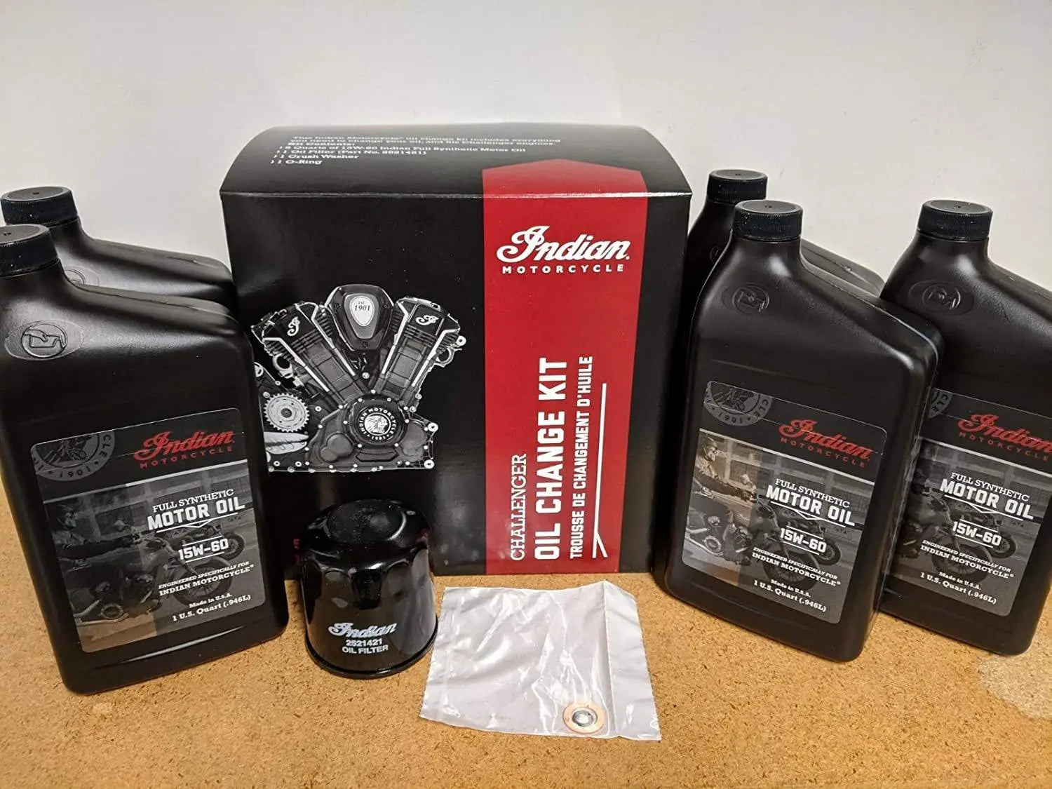Indian Motorcycles PowerPlus Oil Change Kit 15w/60 - 5 Quarts Indian Motorcycle