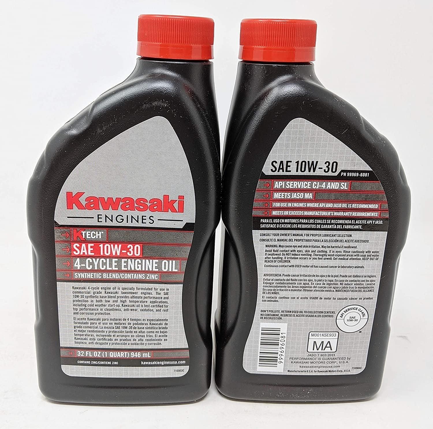 Kawasaki Automotive Parts and Accessories Kawasaki 4-Cycle Engine Oil - 1 Quart 2-Pack 99969-6081 X2 99969-6081 X2 Jorgensen Powersports