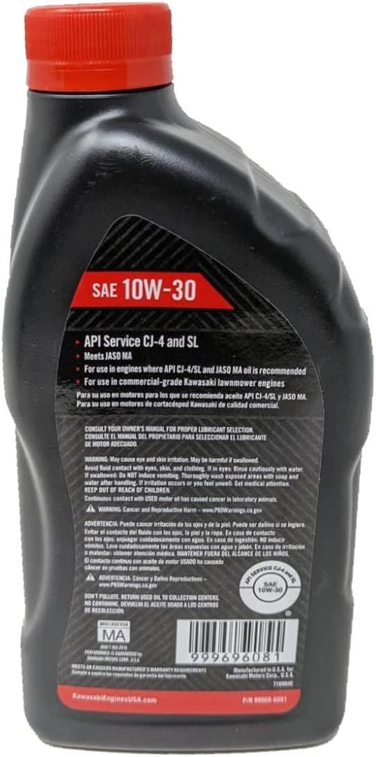 Kawasaki Automotive Parts and Accessories Kawasaki 4 Cycle Engine Oil 10w/30 6-Pack 99969-6081 X6 99969-6081 X6 Jorgensen Powersports