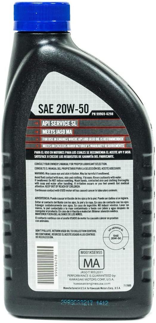 Kawasaki Automotive Parts and Accessories Kawasaki Synthetic Blend Oil 20w/50 12-Pack 99969-6298 X12 Jorgensen Powersports