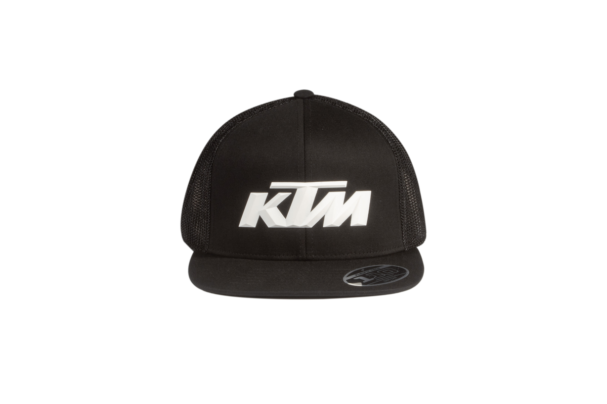 KTM Apparel Black KTM Logo Trucker Hat 3PW250054100 Jorgensen Powersports
