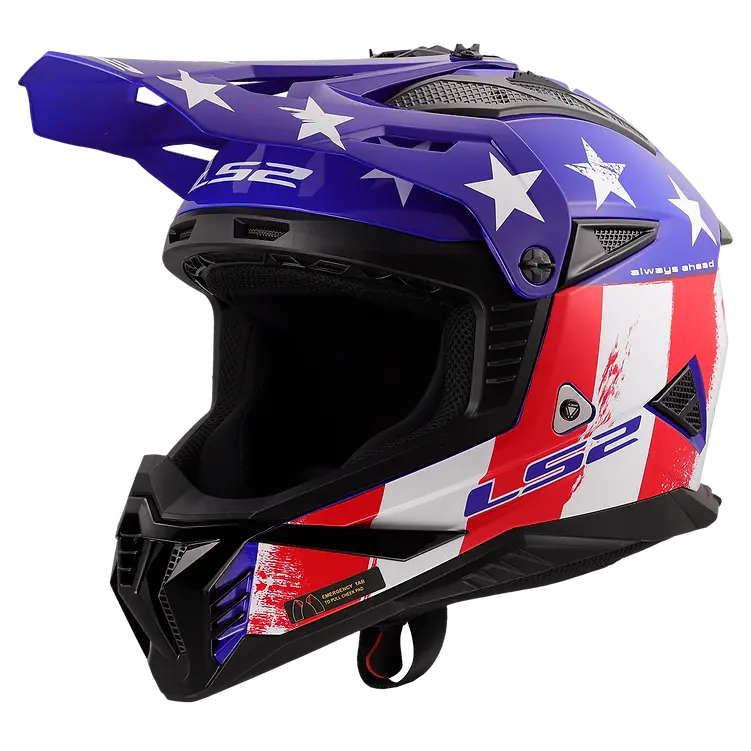 LS2 helmet Red/white/Blue / Small LS2 Gate II Solid Full Face MX Motorcycle Helmet 708-1122 6942141719578 Jorgensen Powersports