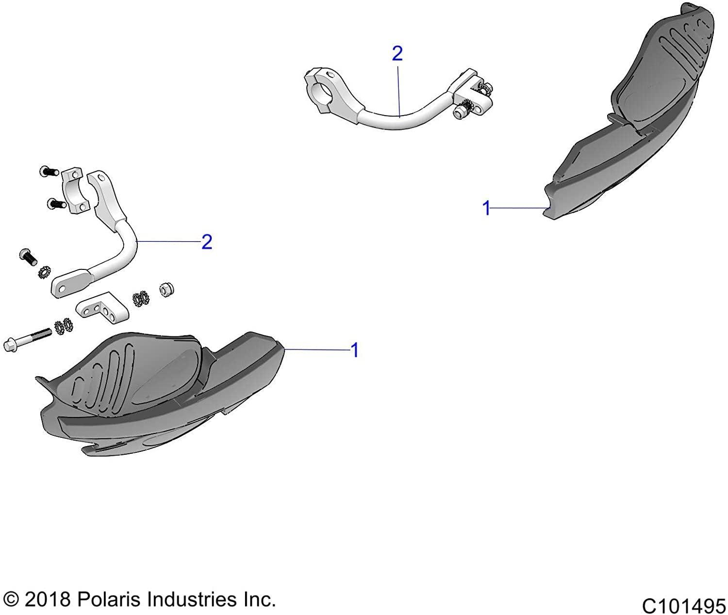 Polaris Automotive Parts and Accessories Polaris ATV Handguard Mounts 2889341 2889341 194722531581 Jorgensen Powersports