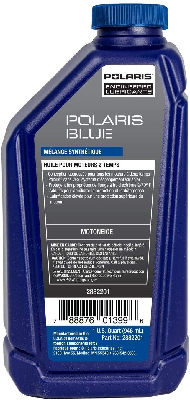 Polaris Automotive Parts and Accessories Polaris Blue Synthetic Blend 2-Cycle Oil - 1 Quart 2882201 2882201 00194722197855 Jorgensen Powersports