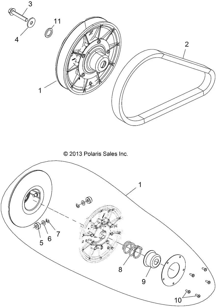 Polaris Driven Clutch Assembly 1323246 Polaris