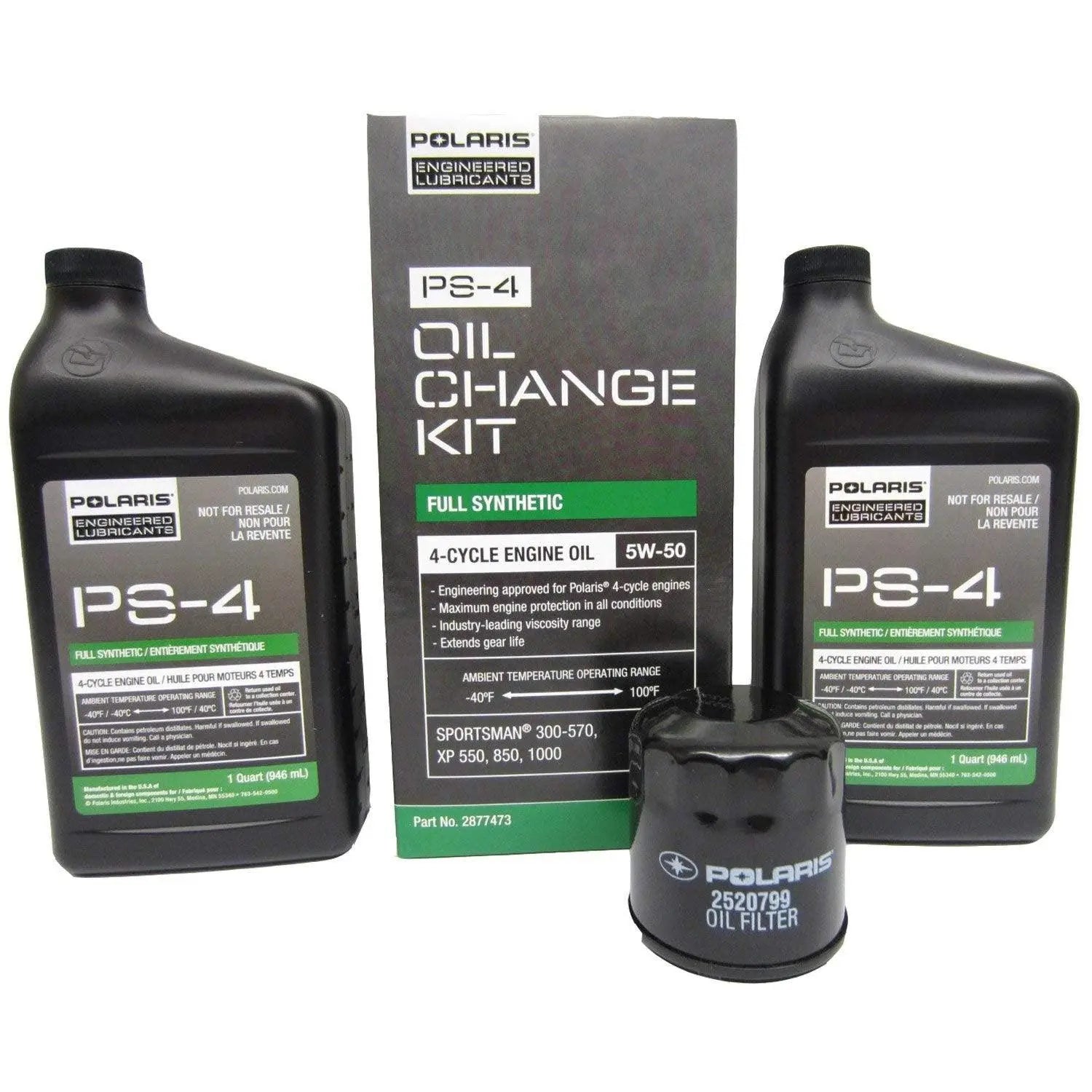 Polaris Full Synthetic Oil Change Kit 5w/50 2877473 Polaris