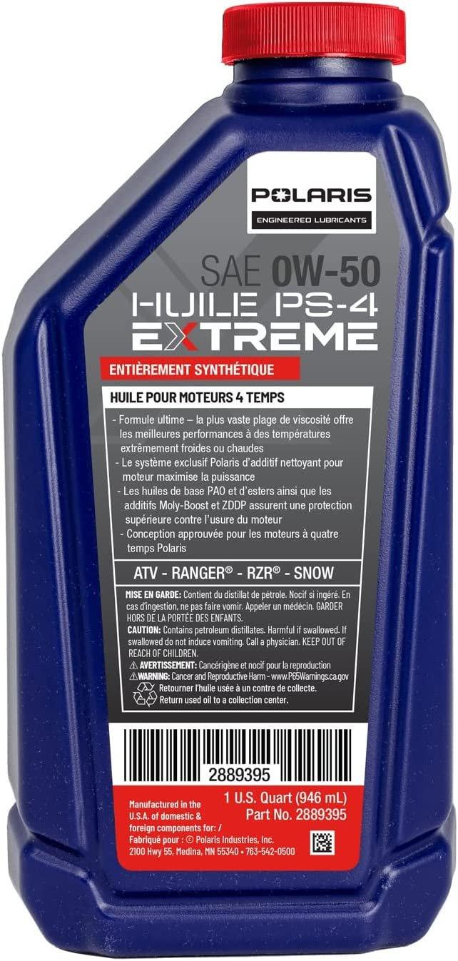 Polaris Automotive Parts and Accessories Polaris PS-4 Extreme Full Synthetic Oil 0w/50 - 1 Quart 2889395 00194722717909 Jorgensen Powersports