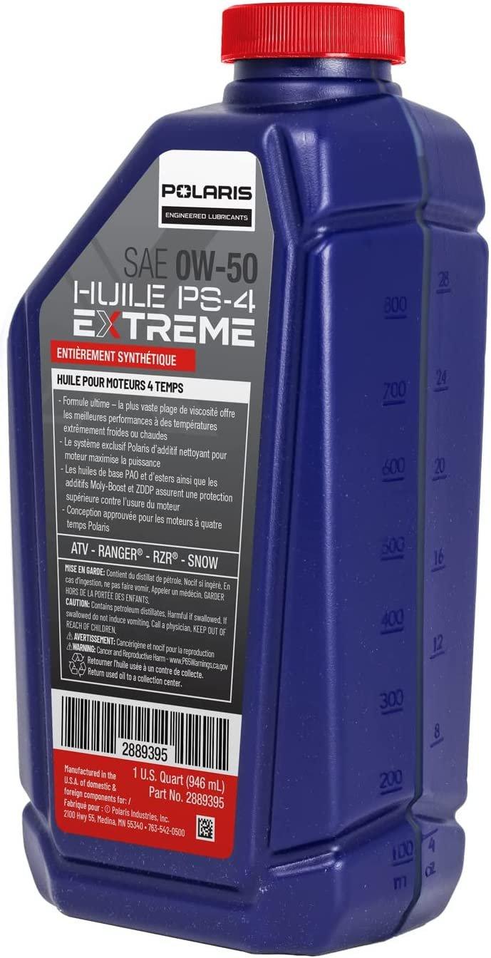 Polaris Automotive Parts and Accessories Polaris PS-4 Extreme Full Synthetic Oil 0w/50 - 1 Quart 2889395 00194722717909 Jorgensen Powersports