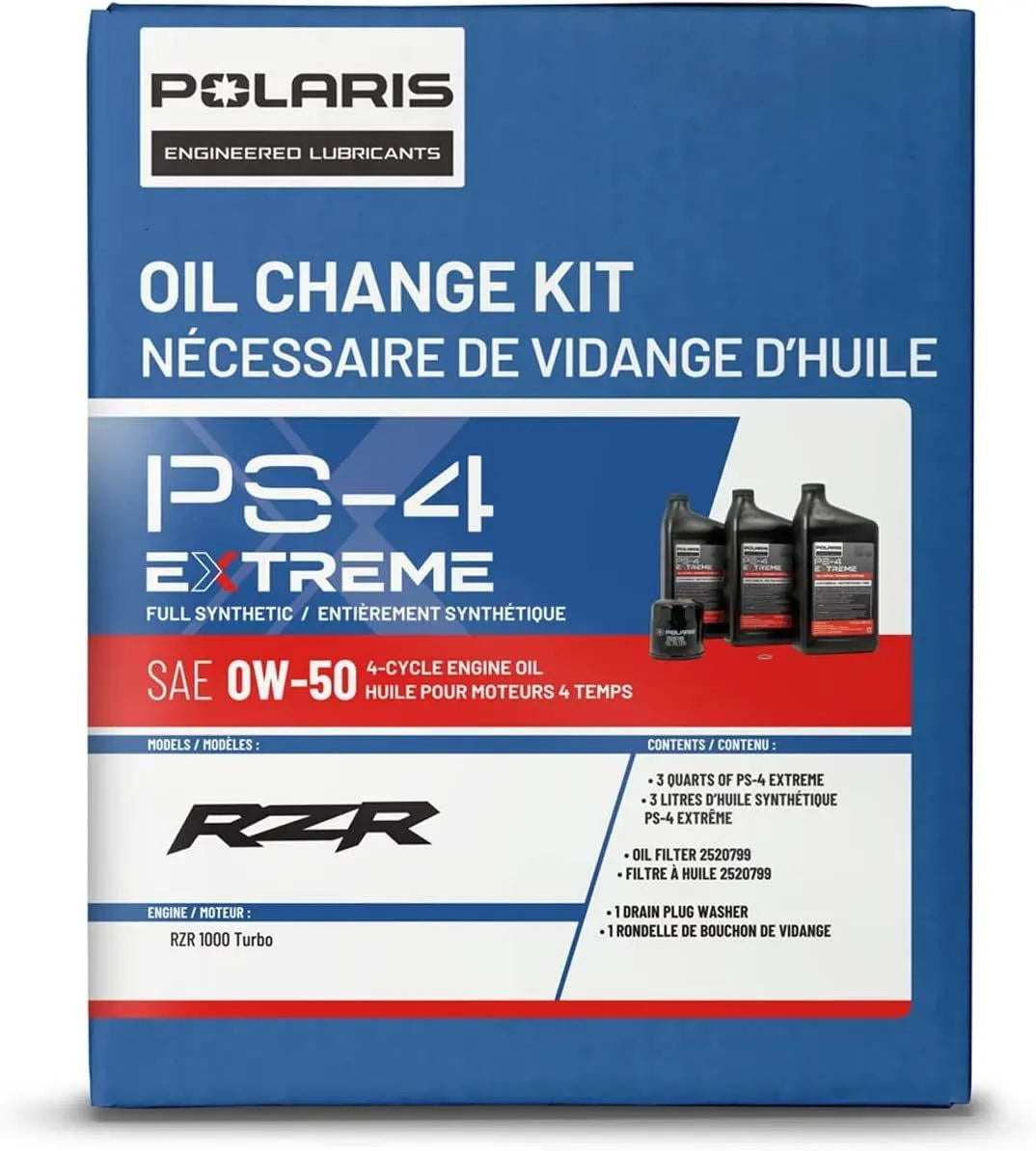 Polaris PS-4 Full Synthetic Oil Change Kit 0w/50 Polaris
