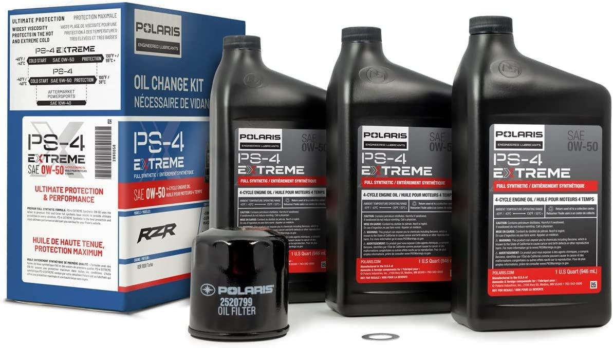 Polaris Automotive Parts and Accessories Polaris PS-4 Full Synthetic Oil Change Kit 0w/50 2890058 00194722041288 Jorgensen Powersports