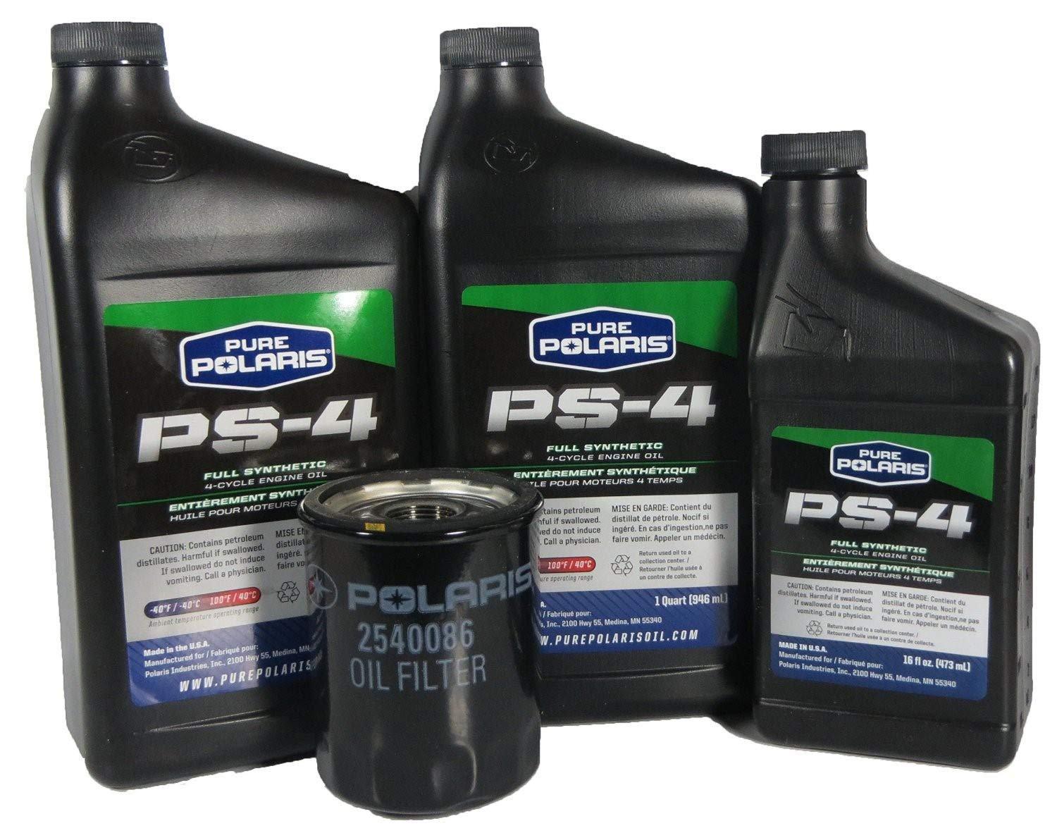 Polaris Automotive Parts and Accessories Polaris PS-4 Full Synthetic Oil Change Kit - 2.5 Quarts 2879323 194722041233 Jorgensen Powersports