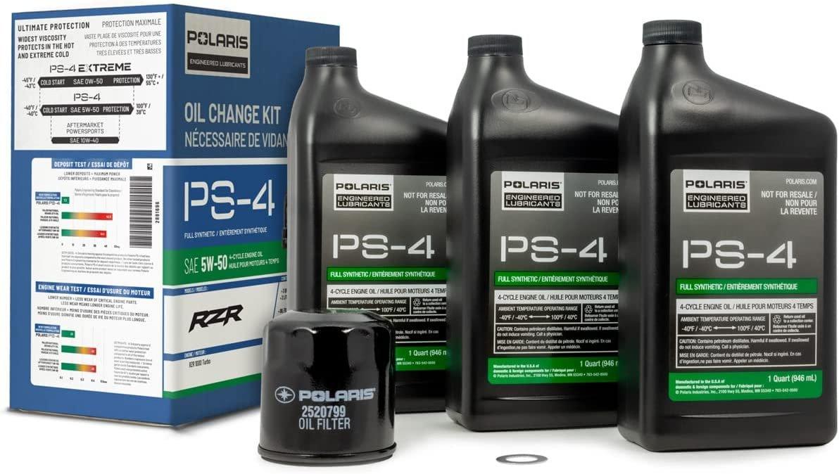 Polaris Automotive Parts and Accessories Polaris PS-4 Full Synthetic Oil Change Kit - 3 Quarts 2881696 00194722041240 Jorgensen Powersports