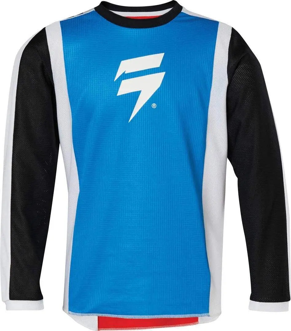 SHIFT White Label Jersey (White/Red/Blue, Youth XL) Discontinued SHIFT